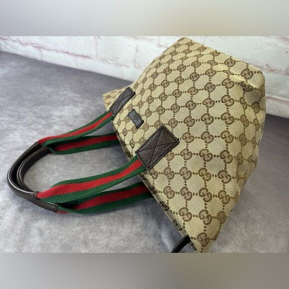 Gucci Sherry Line Monogram Gg Canvas Web Tote - Picture 7 of 14